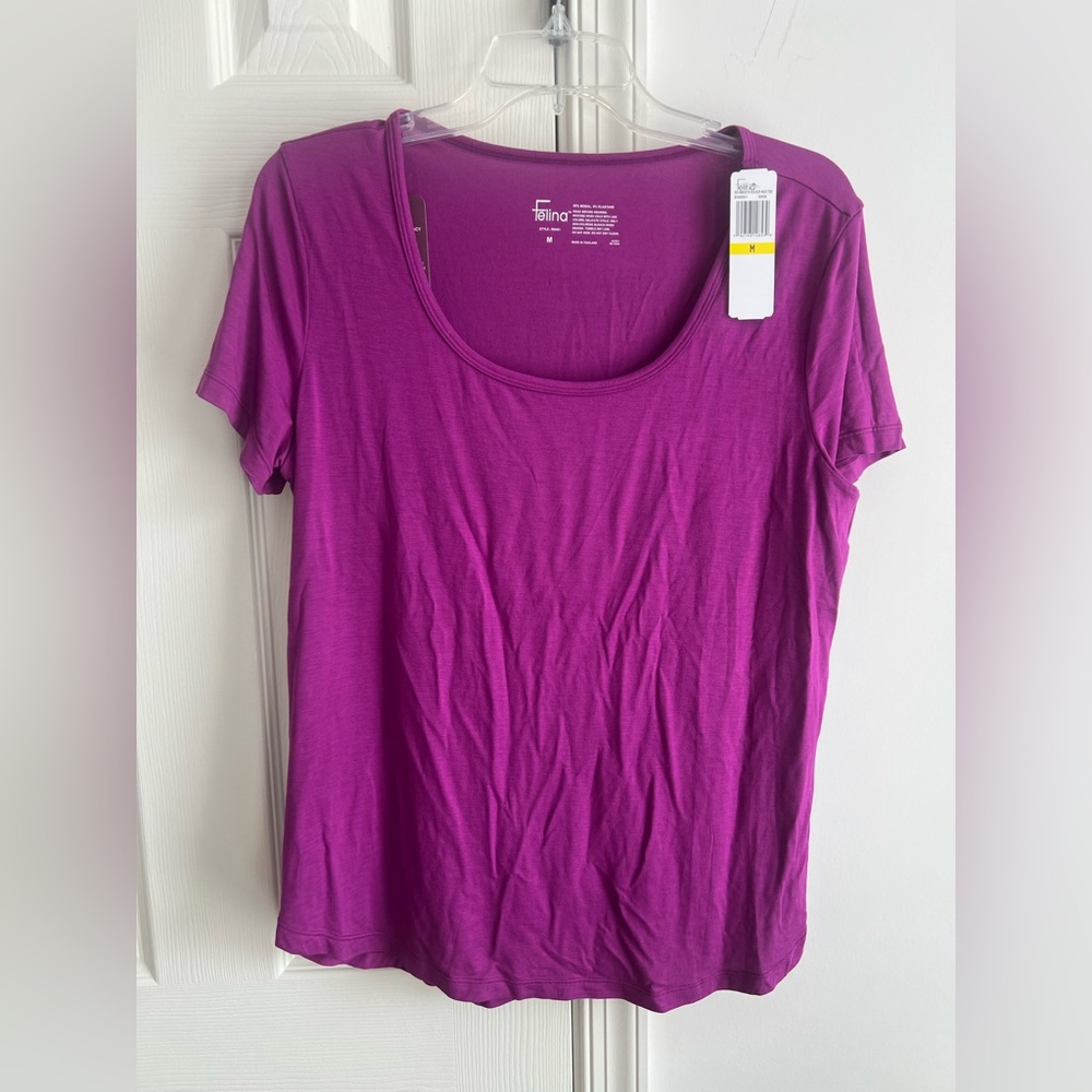 Felina Women's set of 2 navy blue & Purple sleep tees M - Picture 3 of 9